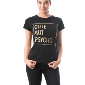Tricou bumbac negru CUTE BUT PSYCHO