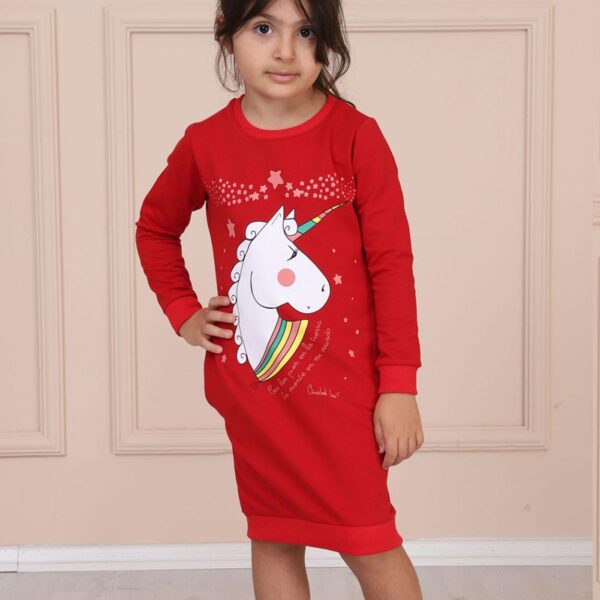 Rochie Rosie FIICA-MAMA cu Unicorn pentru Fiica 00
